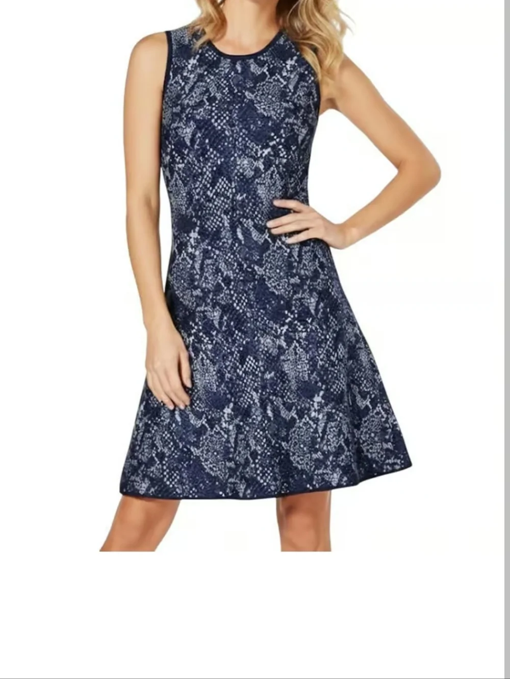 Michael Kors Sleeveless Navy Lightweight A-Line Knit Dress XS